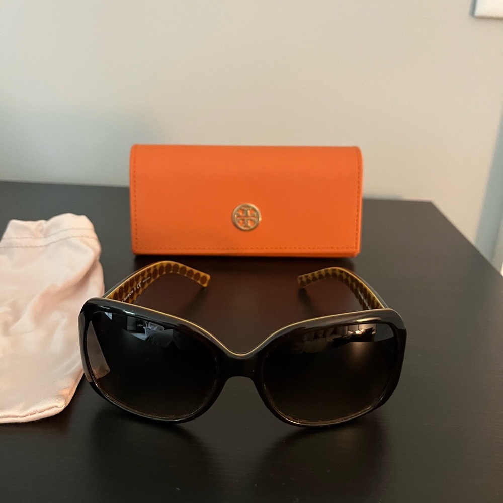 Tory Burch Black Sunglasses with Orange Case